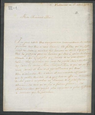 [Brief von Ludwig Eugen von Württemberg an François-Joseph Terrasse Desbillons]