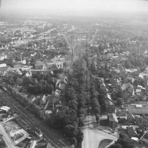 Stadtkern von Ludwigslust : Blick in die Bahnhofstraße Richtung Süden