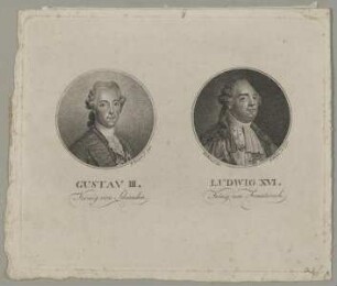 Bildnis des Gustav III von Schweden und Bildnis des Ludwig XVI von Frankfreich