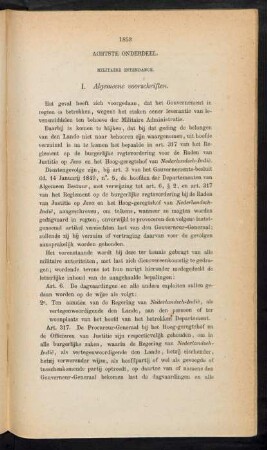 Achtste onderdeel. Militaire intendance
