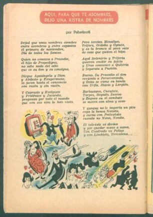 Aquí, para que te asombres, dejo una ristra de nombres