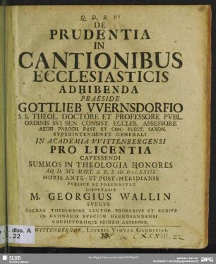 De Prudentia In Cantionibus Ecclesiasticis Adhibenda