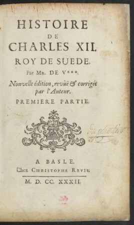 Histoire De Charles XII. Roy De Suede