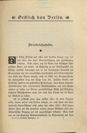 Märkische Streifzüge, Neue Folge. Oestlich von Berlin - Im Lande Lebus - Spree-Landschaften - An der Nuthe - Havel-Landschaften