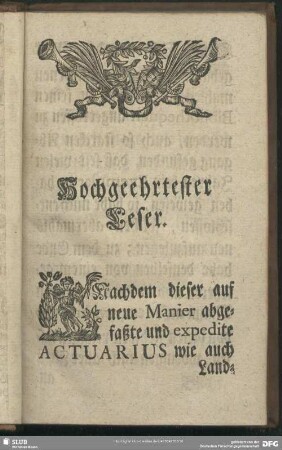 Hochgeehrtester Leser