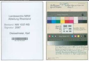 Entnazifizierung Karl Diesselmeier , geb. 03.07.1903 ()