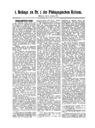 Naturgeschichtliche Bücher : 1. Beilage zu Nr. 1 der Pädagogischen Reform