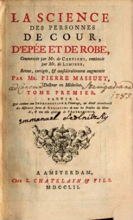 La Science Des Personnes De Cour, D'Epée Et De Robe, 1,1