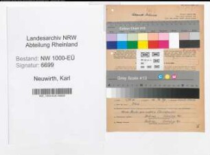 Entnazifizierung Karl Neuwirth, geb. 10.01.1906 (Bueroangest.)