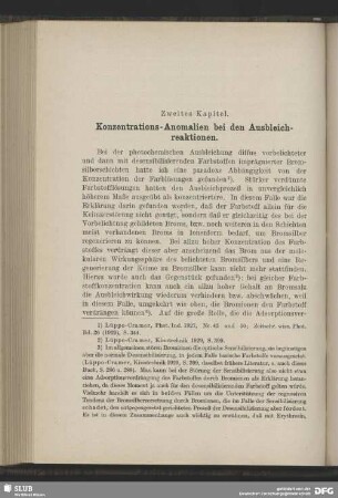 Zweites Kapitel - Konzentrations-Anomalien bei den Ausbleichreaktionen