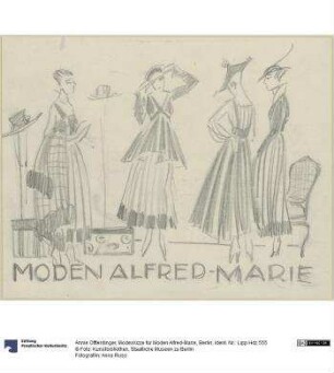 Modeskizze für Moden Alfred-Marie, Berlin