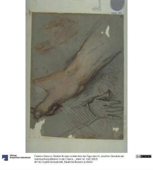 Studien für den rechten Arm der Figur des Hl. Josef im Gemälde der Heimsuchung Mariens in der Chiesa Nuova in Rom
