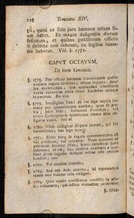 128-145, Caput Octavum. De horis Canonicis.