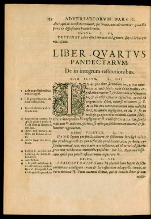 Liber Quartum Pandectarum.