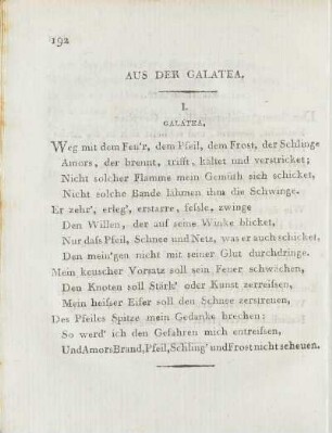 Aus der Galatea.