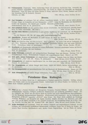 Potsdamer Glas. Rubinglas (Nr. 278-291)