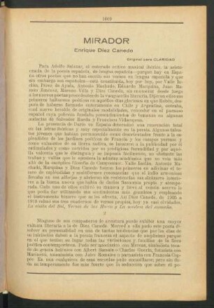 Enrique Diez Canedo : Mirador