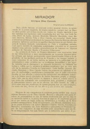 Enrique Diez Canedo : Mirador