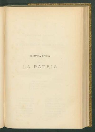 Segunda época: La patria
