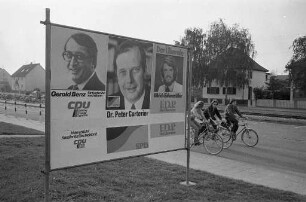 Wahlwerbung zur Bundestagswahl am 3. Oktober 1976