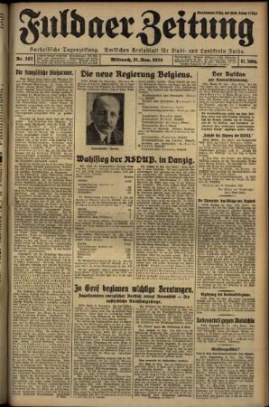 Erste Ausgabe vom Mittwoch, den 21. November 1934.