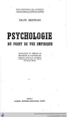 Psychologie du point de vue empirique