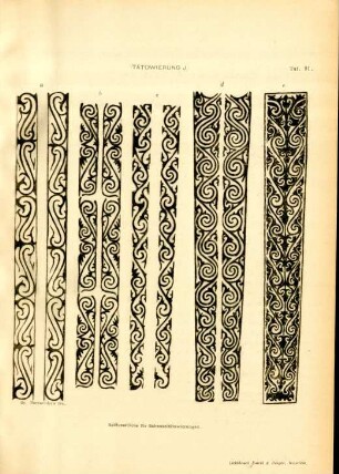 Taf. 91. Tätowierung J. Schlussstücke für Schenkeltätowierungen
