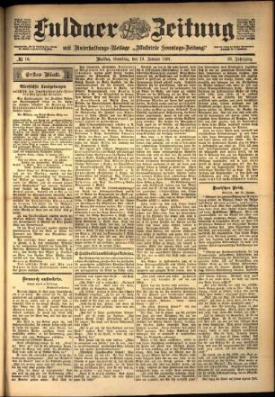 Erste Ausgabe vom Samstag, den 19. Januar 1901.
