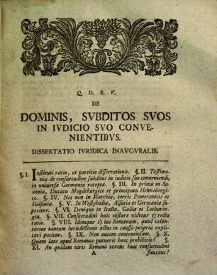 De dominis subditos suos in iudicio suo convenientibus