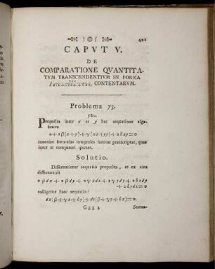 Caput V. De comparatione quantitatum transcendentium in forma