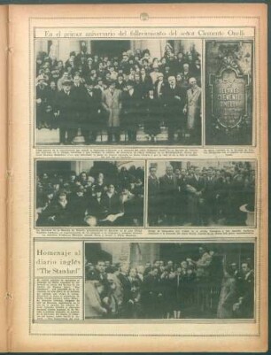 En el primer aniversario del fallecimiento del señor Clemente Onelli