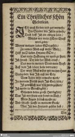 Ein Christlich schön Gebetlein