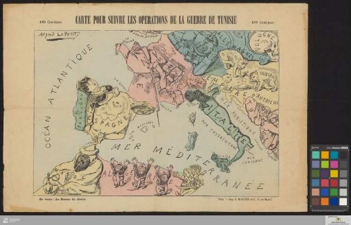 Carte pour suivre les operations de la guerre de Tunisie