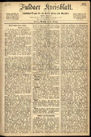 Ausgabe vom Mittwoch, den 26. Februar 1873.