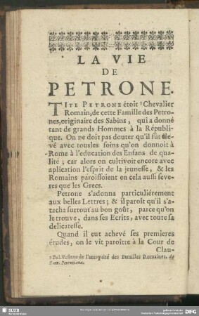 La Vie De Petrone