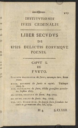119-464, Liber Secundus. De ipsis delictis eorumque poenis.