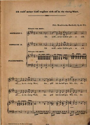Neun zweistimmige Lieder : mit Begleitung des Pianoforte ; op. 63 und 77