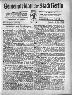 1922,11: Nr. 11, 12. März 1922