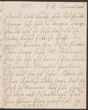 Brief von Malwida von Meysenbug an Louise von Medem