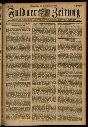 Ausgabe vom Donnerstag, den 01. September 1892.