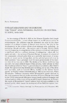 10: Totalitarianism and Modernism : the "thaw" and informel painting in central Europe, 1955 - 1965