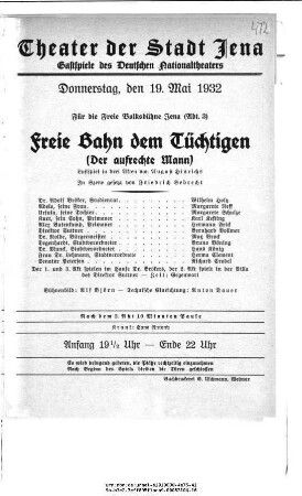 Freie Bahn dem Tüchtigen (Der aufrechte Mann)