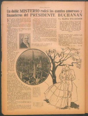 Un doble misterio rodeó los asuntos amorosos y financieros del presidente Buchanan