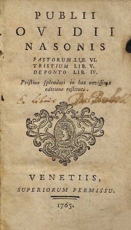 Publii Ovidii Nasonis Fastorum Lib. VI.