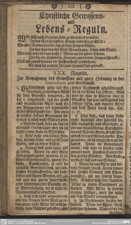 Christliche Gewissens-und Lebens-Reguln