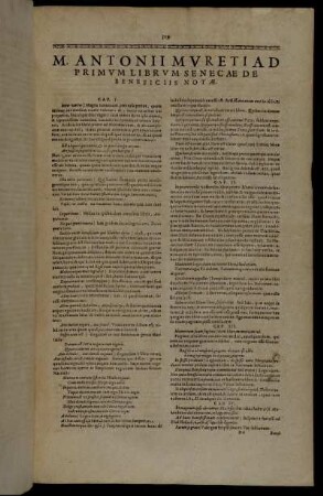 M. Antonii Muretia Ad Primum Librum Senecæ De Beneficiis Notæ.