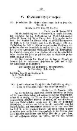 Fuhrkosten für Schulinspectoren in der Provinz Preußen : [V. Elementarschulwesen]