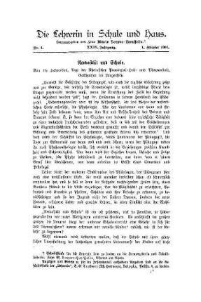 Nervosität und Schule