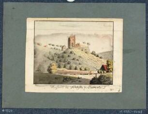 Tharandt, Blick aus dem Tal der Wilden Weißeritz auf die Burgruine