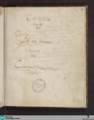 Comoedia genandt der Jude von Venetien - Cod. Rastatt 193